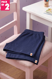 Zivame Girls Solid Undershorts (Pack of 2) - Navy Peony — thumbnail 1
